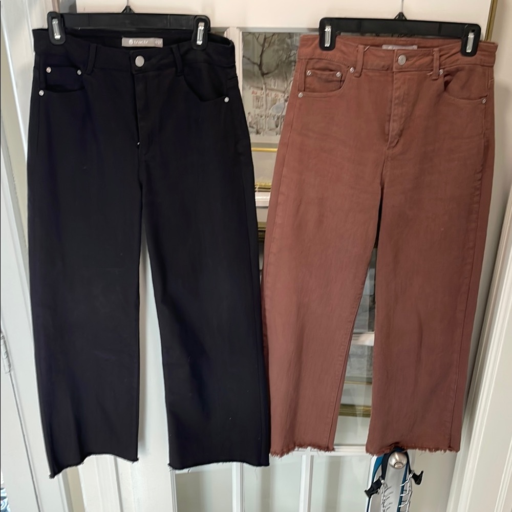 Women's Black and Brown Jeans